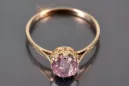Vintage style Ring Amethyst Sterling silver rose gold plated vrc366rp